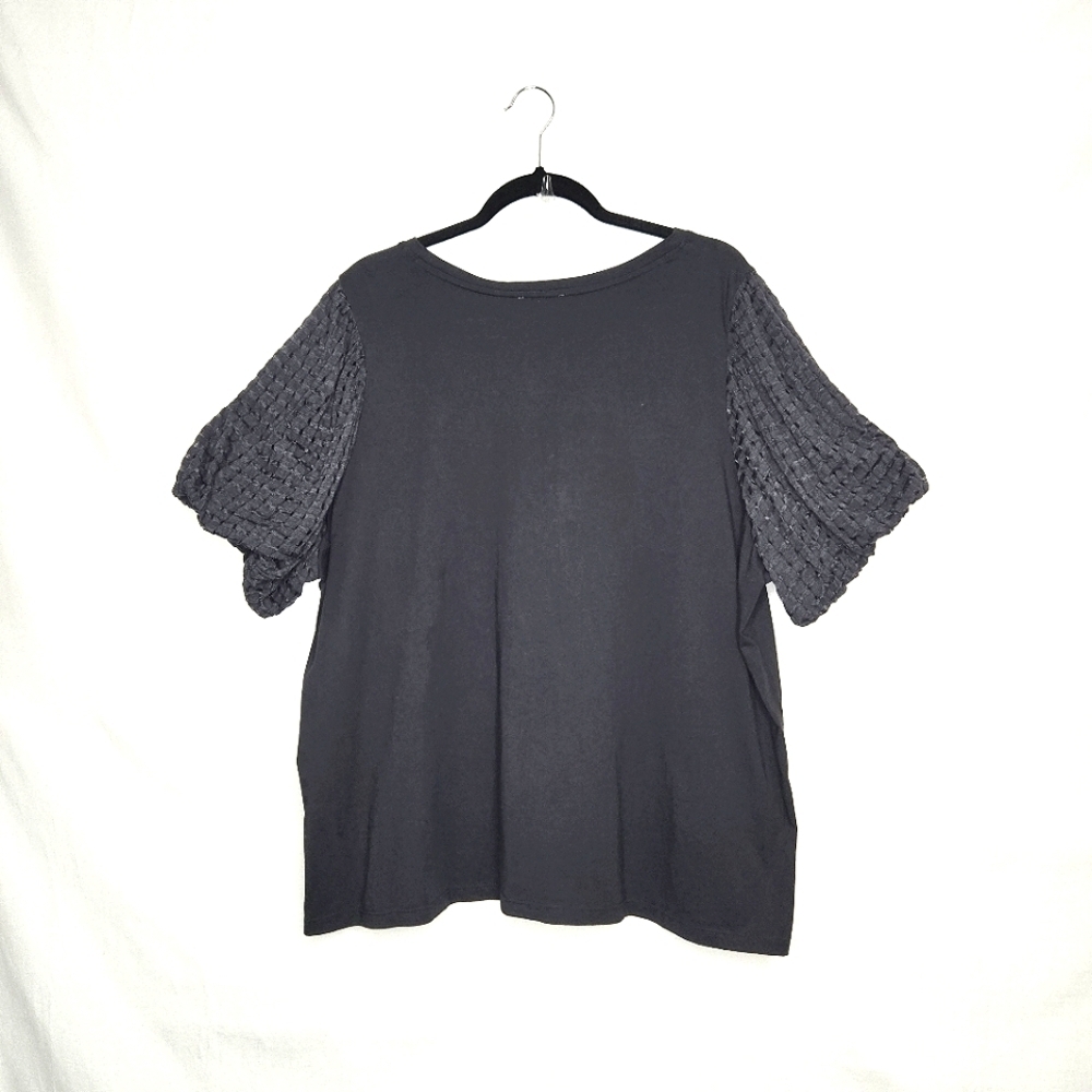 Calvin Klein short Sleeve black top. 2X - Picture 2 of 13